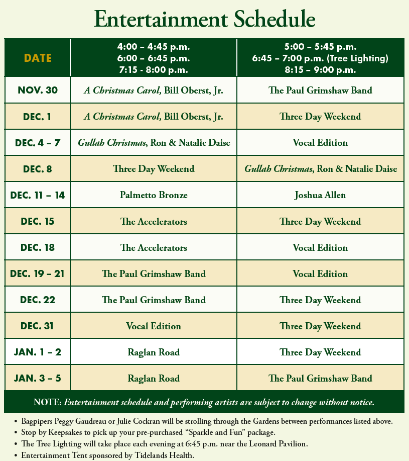 NOTC 2024 Entertainment Schedule